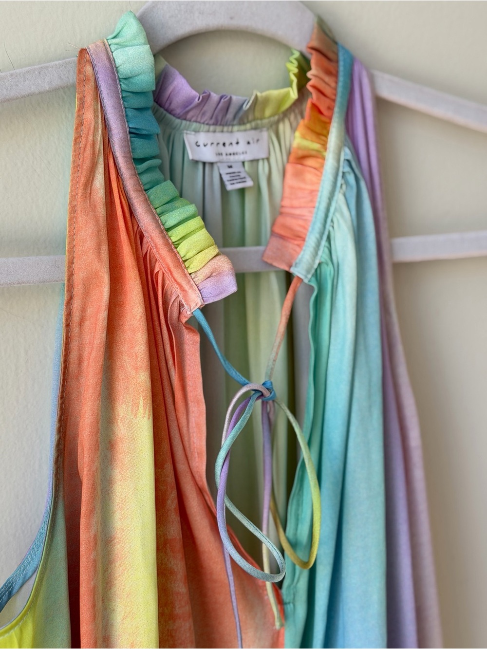 Current Air Cara Pleated Mini Dress Pastel Rainbow Colorful Size Medium Swing - Picture 6 of 16